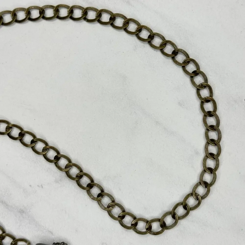 Floral Filigree Bronze Gold Tone Chain Belt OS ✨
